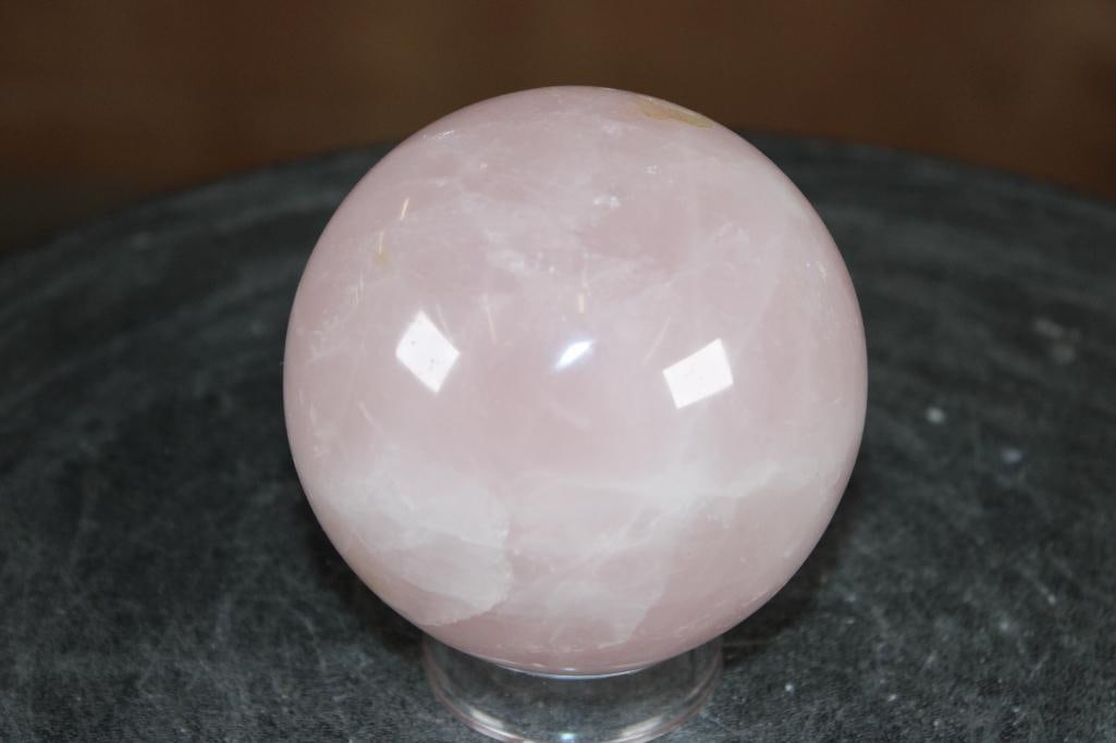 Polished ROSE QUARTZ Mineral Sphere, Weight: 1 lb - 2