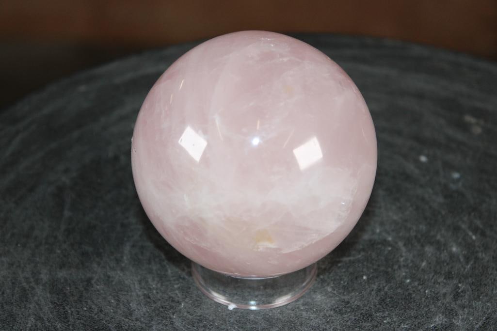 Polished ROSE QUARTZ Mineral Sphere, Weight: 1 lb - 4