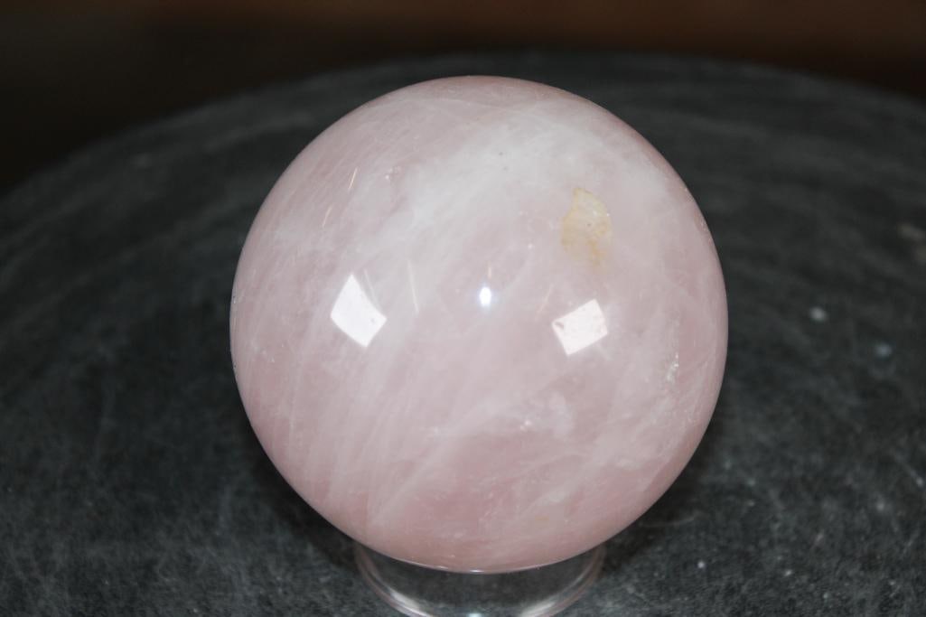 Polished ROSE QUARTZ Mineral Sphere, Weight: 1 lb - 5