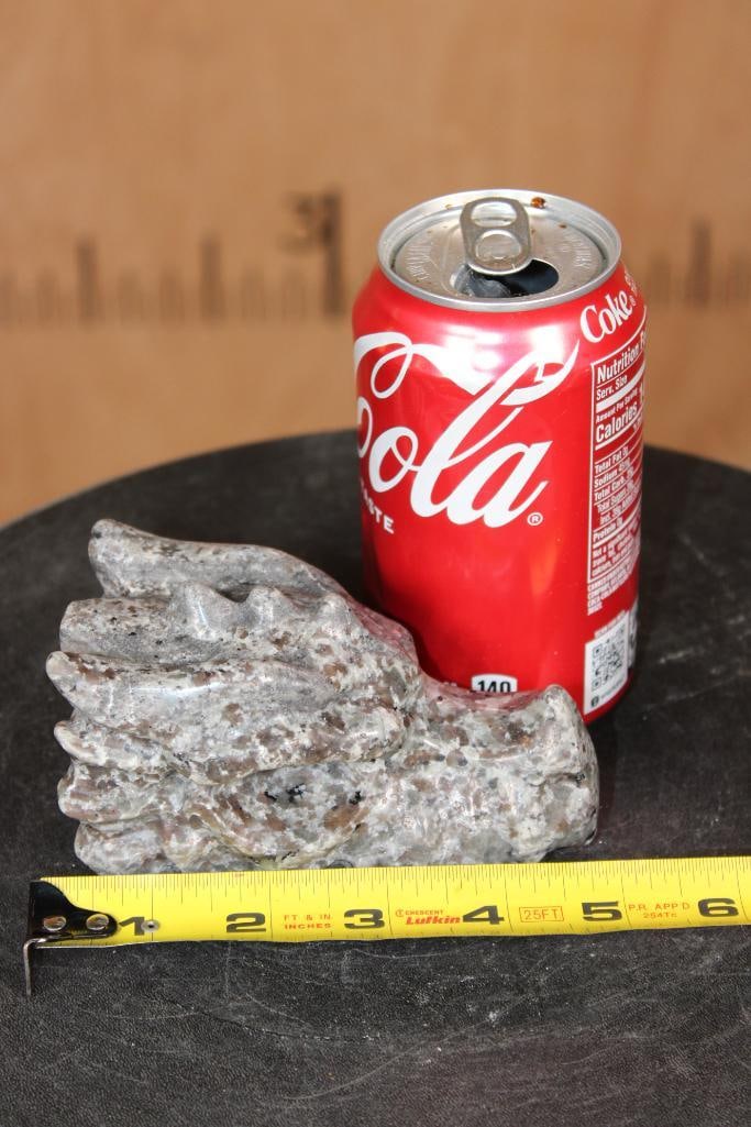 Hand-carved YOOPERLITE or "Flame Stone" Dragon Head that Glows under a UV Light! - 2