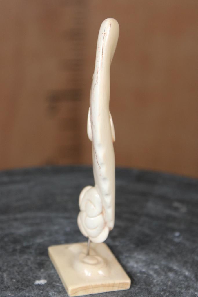 Guillermo Leal, Alaskan Style Fossilized MAMMOTH IVORY TUSK Carved WHALE - 4