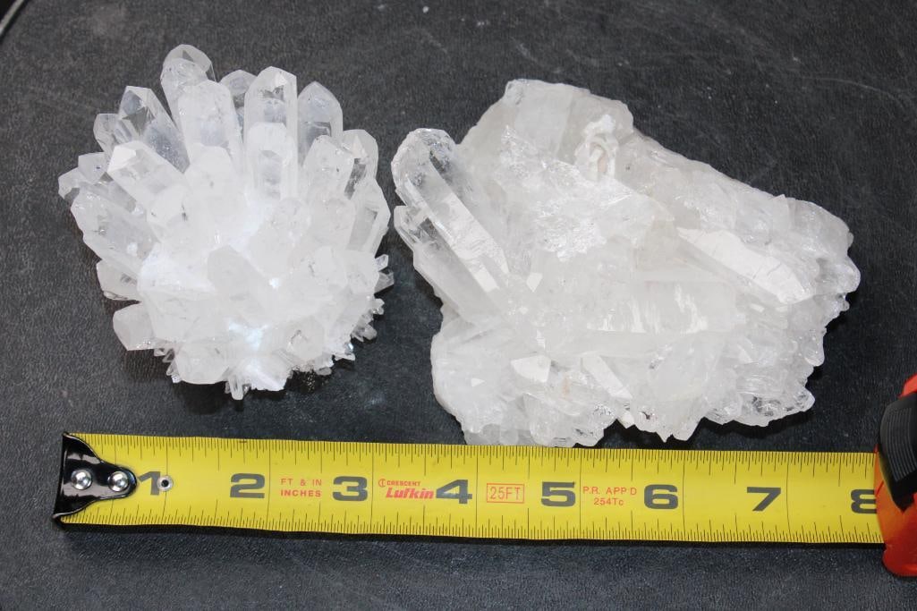 (2) Natural Clear QUARTZ CRYSTAL Clusters - 3
