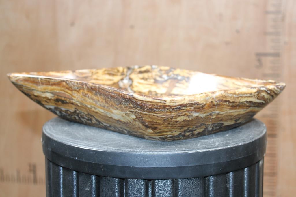 Big Formed and Polished Moroccan AMBER ARAGONITE Bowl - 4