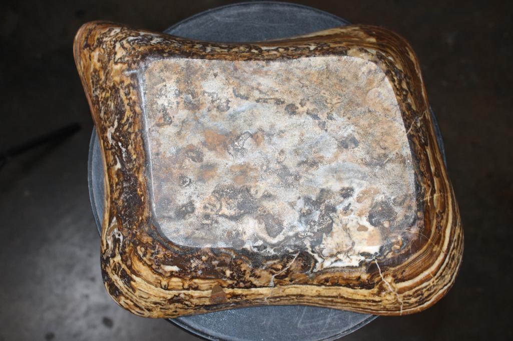 Big Formed and Polished Moroccan AMBER ARAGONITE Bowl - 5