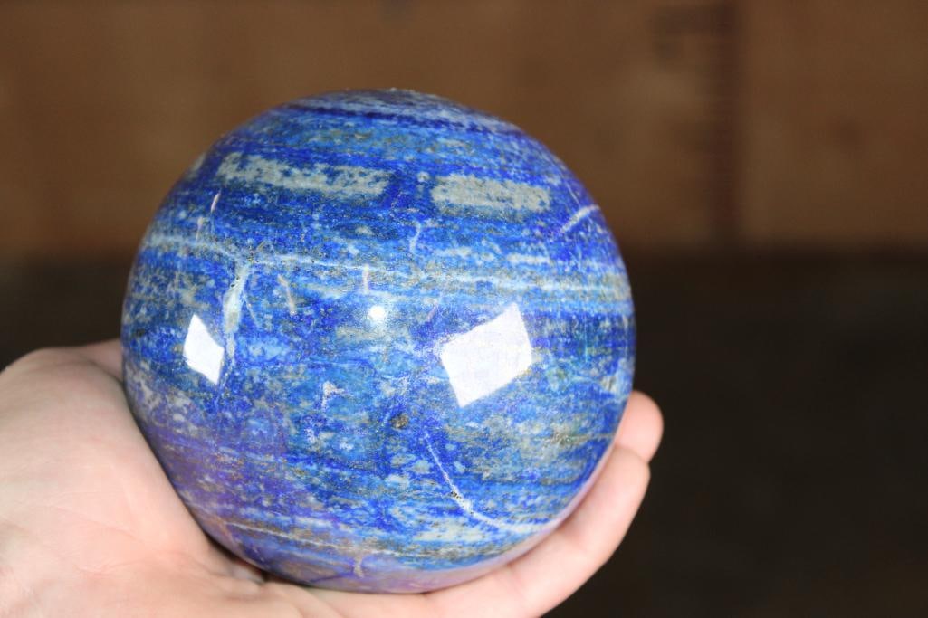 Big Polished BLUE LAPIS LAZULI Mineral Sphere, Weight: 5 lbs - 2