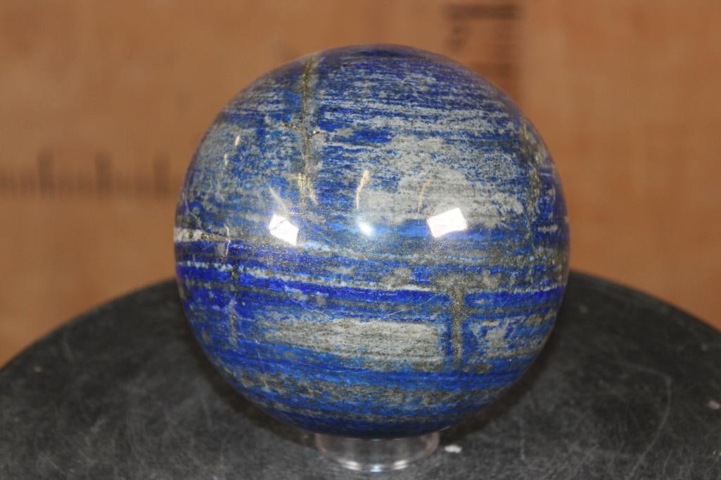 Polished XL BLUE LAPIS LAZULI with PYRITE Mineral Sphere, Weight: 9 lbs - 4