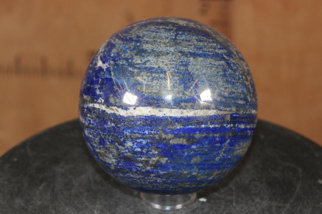 Polished XL BLUE LAPIS LAZULI with PYRITE Mineral Sphere, Weight: 9 lbs - 5