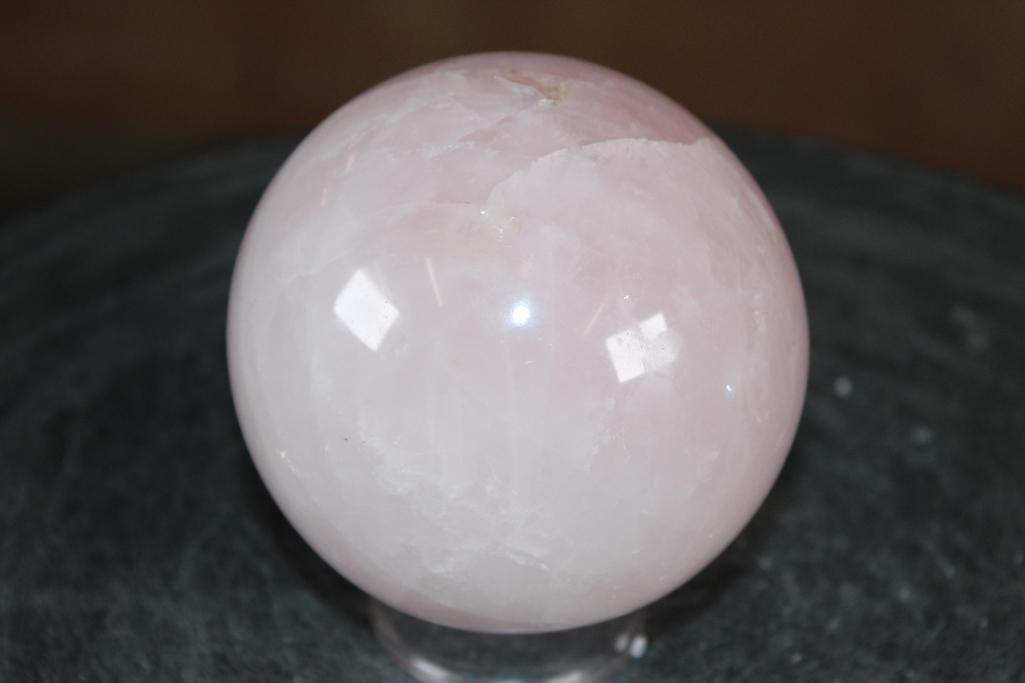 Polished ROSE QUARTZ Mineral Sphere, Weight: 2 lbs - 6