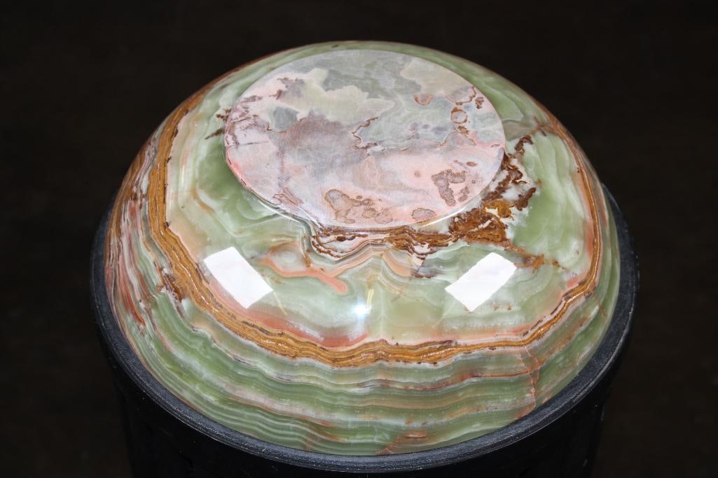 Big Polished GREEN BANDED ONYX Bowl - 6