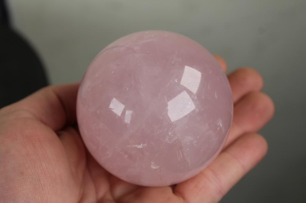 (4) Polished Mineral SPHERES with Plastic Ring Stands - 2