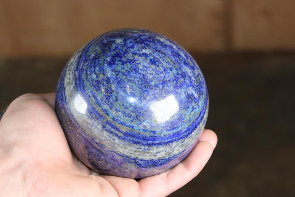 Big Polished BLUE LAPIS LAZULI Mineral Sphere, Weight: 4 lbs - 2