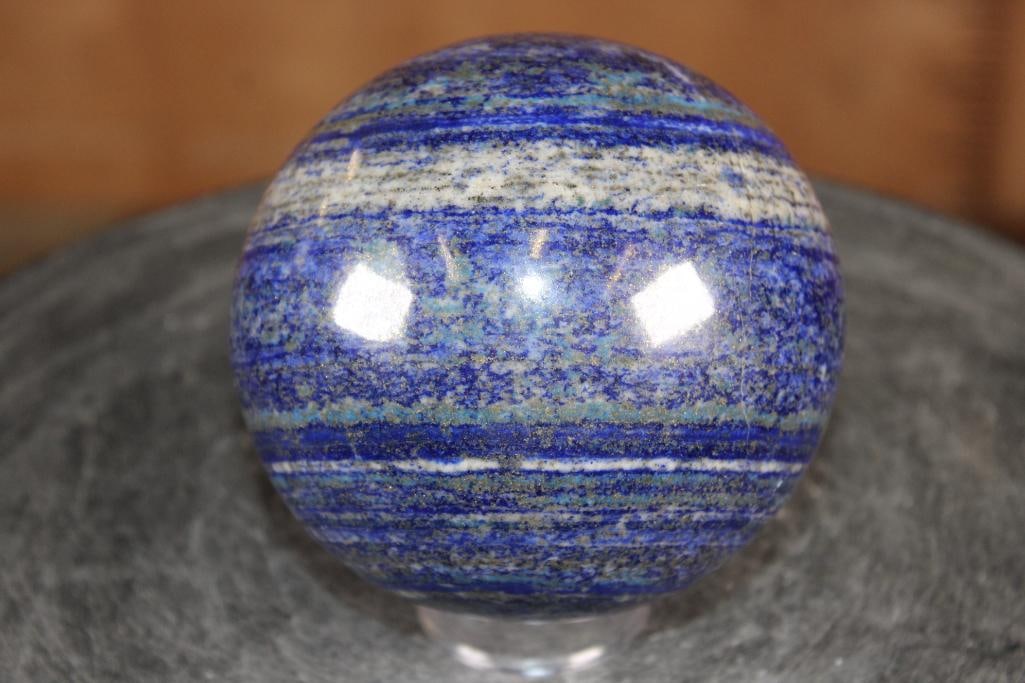 Big Polished BLUE LAPIS LAZULI Mineral Sphere, Weight: 4 lbs - 3