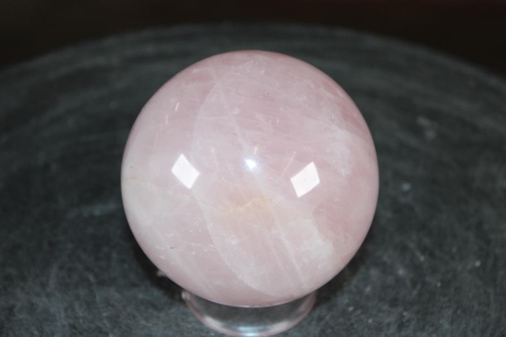 Polished ROSE QUARTZ Mineral Sphere, Weight: 1 lb - 3