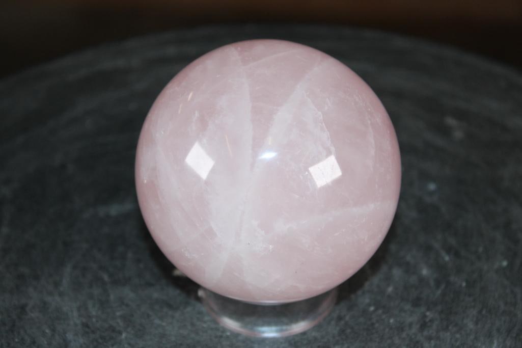 Polished ROSE QUARTZ Mineral Sphere, Weight: 1 lb - 4