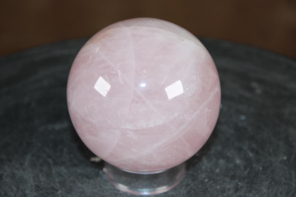 Polished ROSE QUARTZ Mineral Sphere, Weight: 1 lb - 5