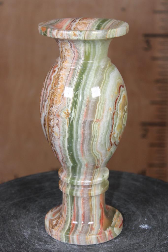 Big Polished GREEN BANDED ONYX Vase - 3