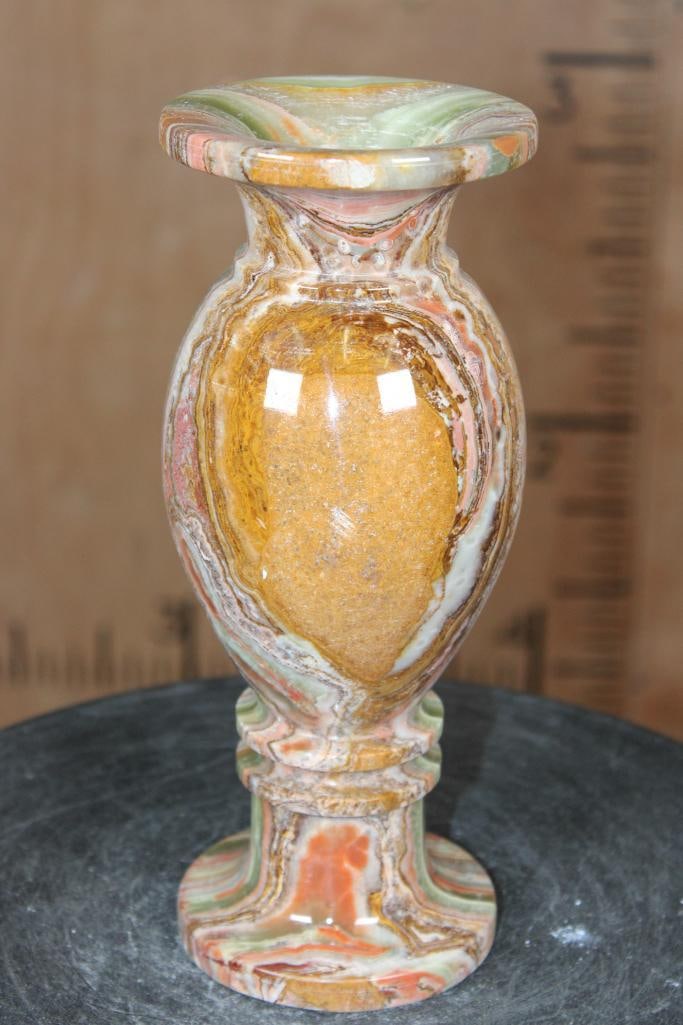 Big Polished GREEN BANDED ONYX Vase - 4