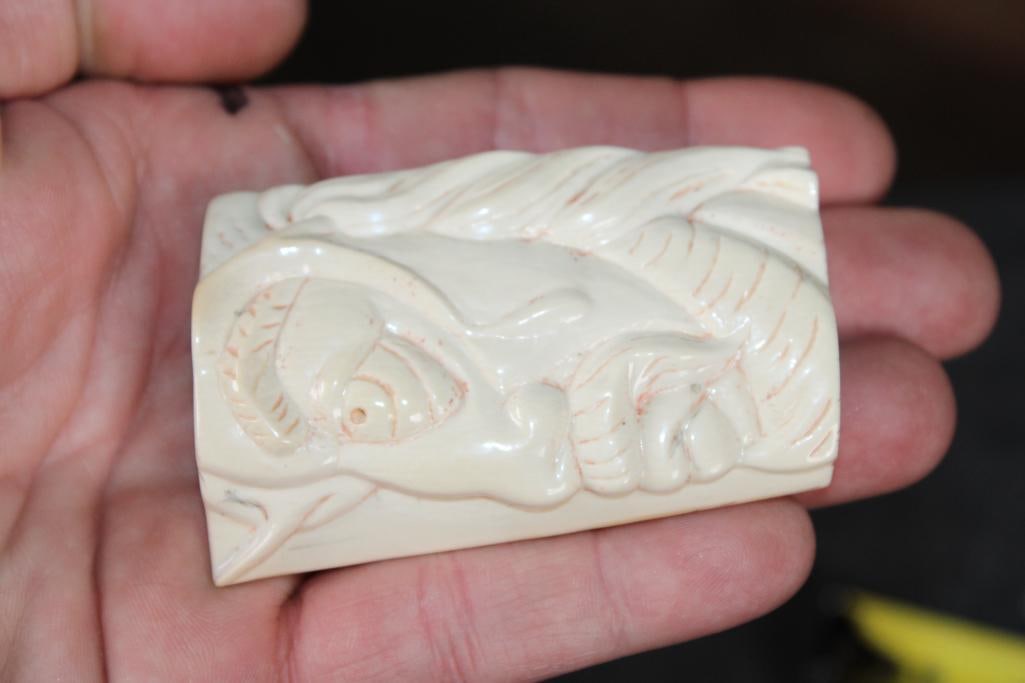 Guillermo Leal, Carved Fossilized MAMMOTH IVORY TUSK of Jesus Christ - 7