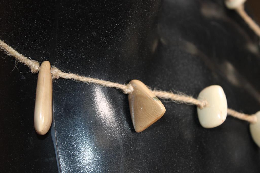 Guillermo Leal, Fossilized MAMMOTH IVORY TUSK Carved KOI or CARP Pendant with MAMMOTH IVORY BEADS - 4