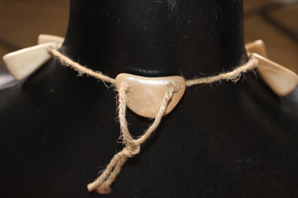 Guillermo Leal, Fossilized MAMMOTH IVORY TUSK Carved KOI or CARP Pendant with MAMMOTH IVORY BEADS - 8