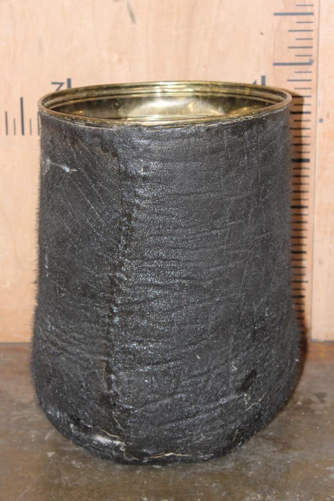 ELEPHANT Foot Canister with a Brass Liner - 4