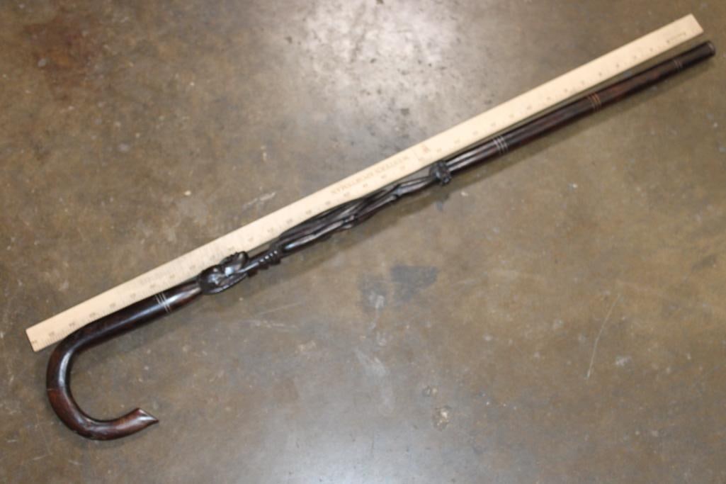 African Hardwood Hand-carved WALKING STICK or CANE - 5