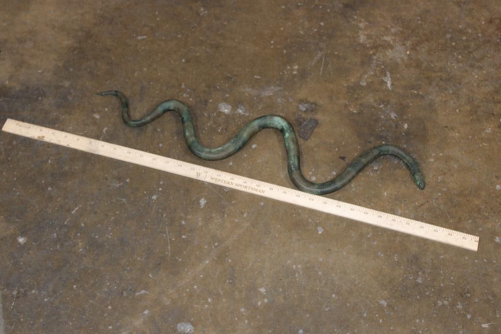 Solid Bronze CORAL SNAKE with a Green Patina - 2