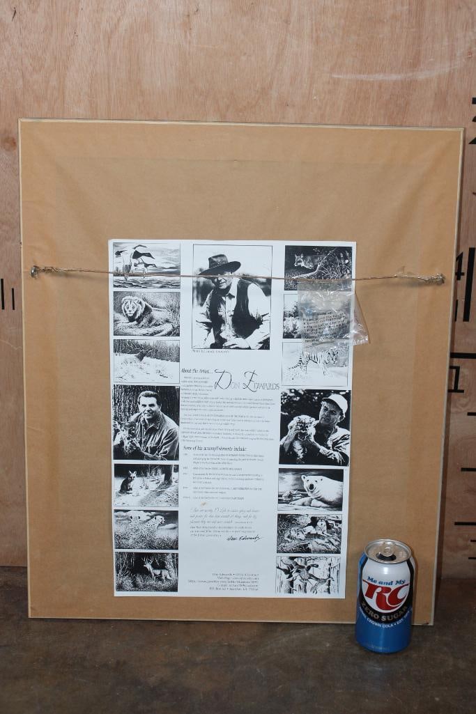 Signed "Woodland Prince" Art Print by Don Edwards in a Wood Frame - 4