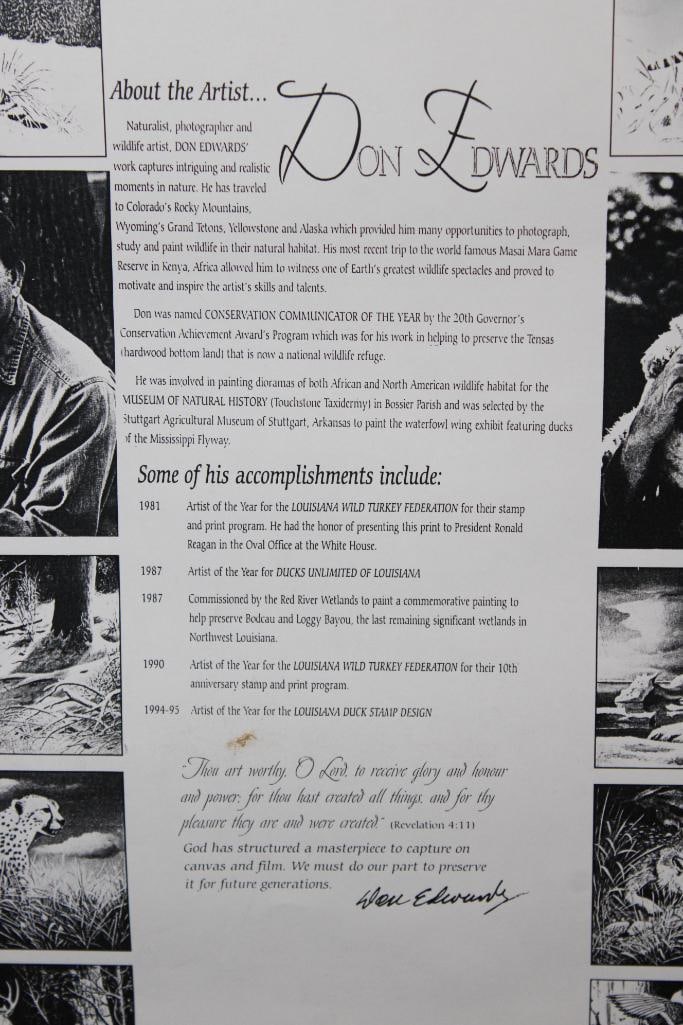 Signed "Woodland Prince" Art Print by Don Edwards in a Wood Frame - 5