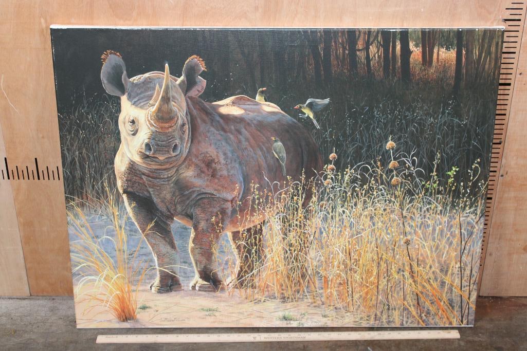RHINOCERAS Canvas Print Signed and Numbered by Jan Martin McGuire - 2