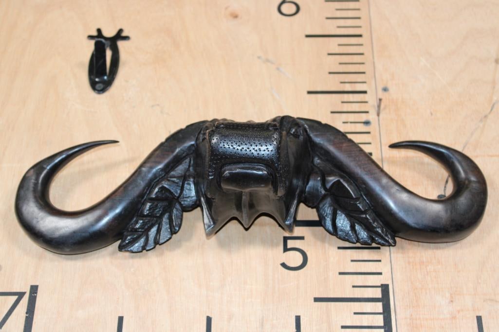 Hand-carved Wood CAPE BUFFALO Sculpture - 2