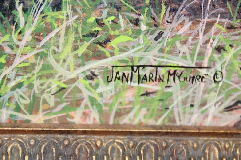 LION and WILDEBEEST Fine Art Print by Jan Martin Maguire Displayed in a Decorative Wood Frame - 3