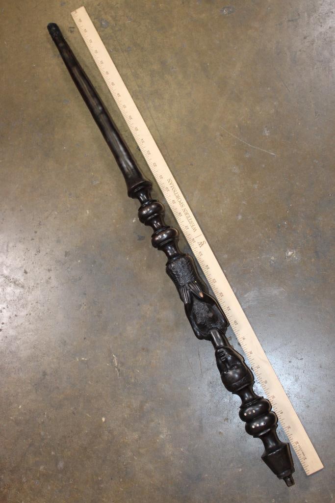 Hand-carved African Wood CANE or WALKING STICK featuring an African Woman - 2