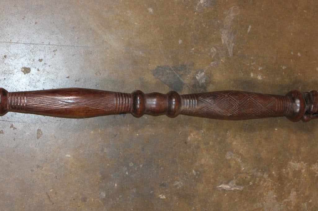 Hand-carved African Wood CANE or WALKING STICK featuring an African Woman - 4