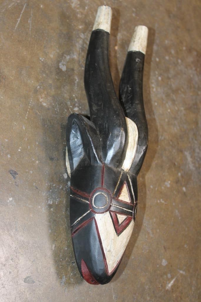 Vintage Hand-carved and Painted Guro ANTELOPE Mask from West Africa - 3