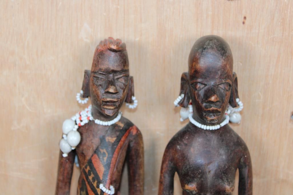 (2) Hand-carved Wood African Figures from Kenya - 2