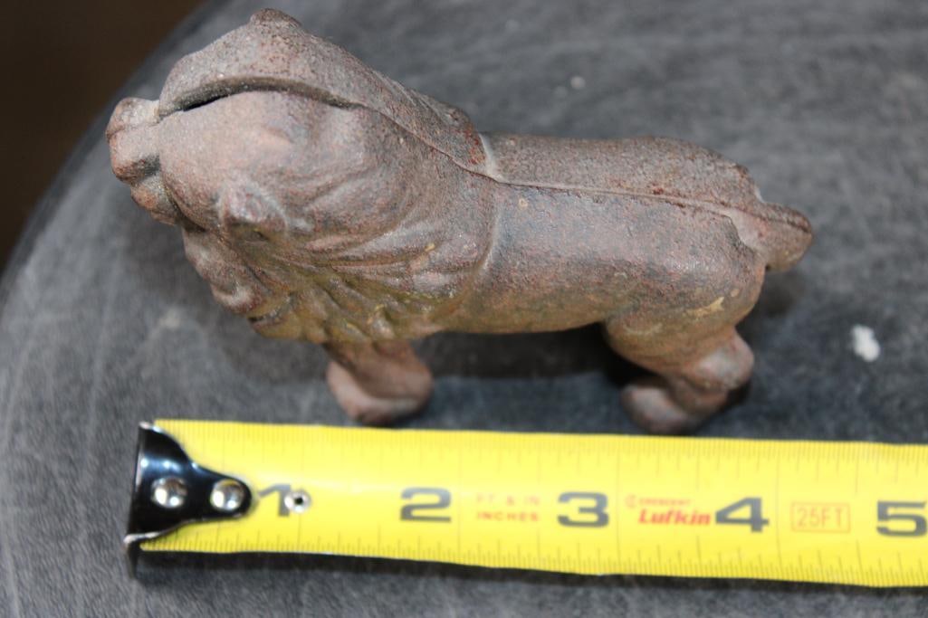Antique Cast Iron LION Still Bank by the A.C. Williams Company - 7