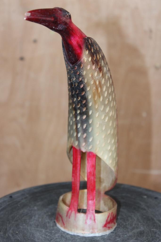 Hand-carved and Polished Steer Horn TOKAMPINI BIRD Totem from the Tiwi Islands - 2