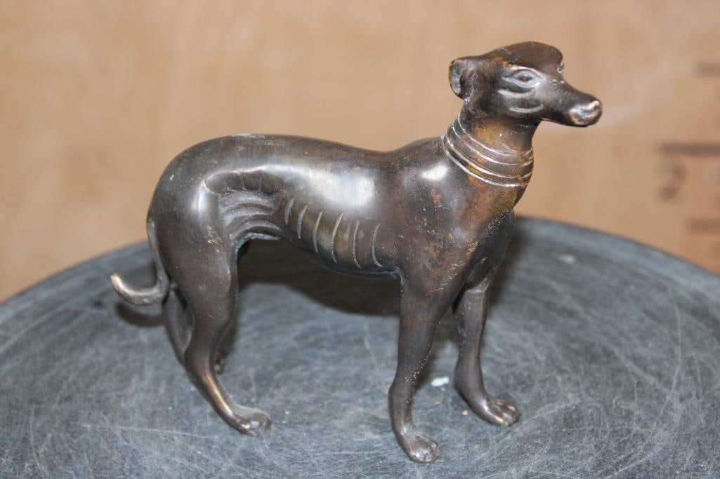 Mid-century GREYHOUND Bronze Sculpture or French Paperweight (1 of 5)