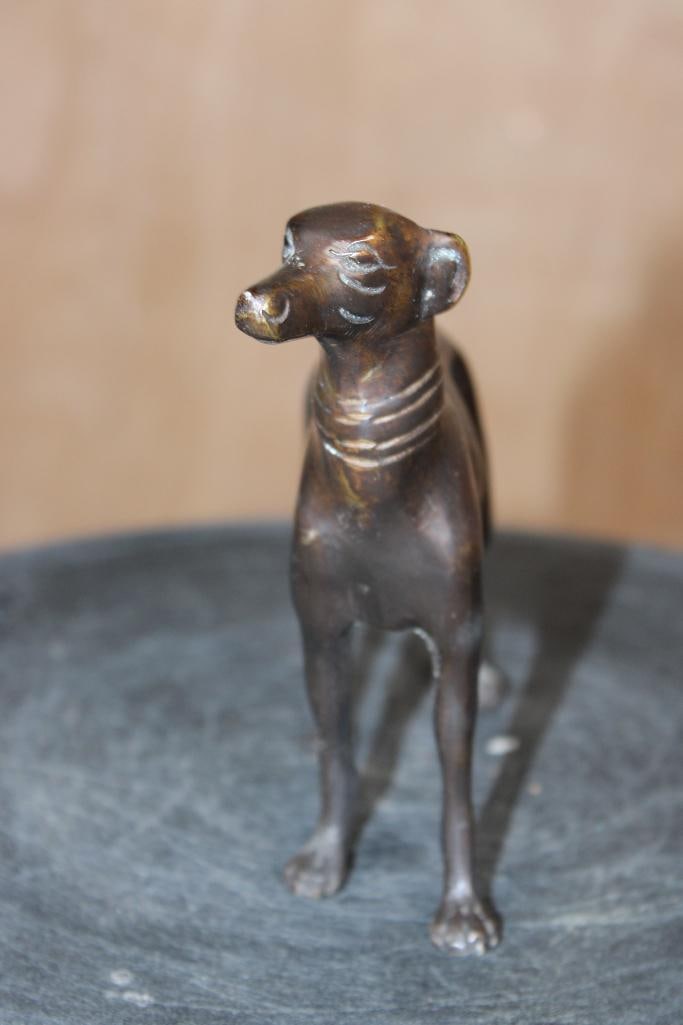 Mid-century GREYHOUND Bronze Sculpture or French Paperweight - 2