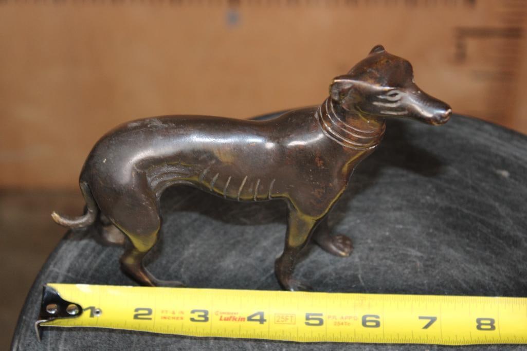 Mid-century GREYHOUND Bronze Sculpture or French Paperweight - 5