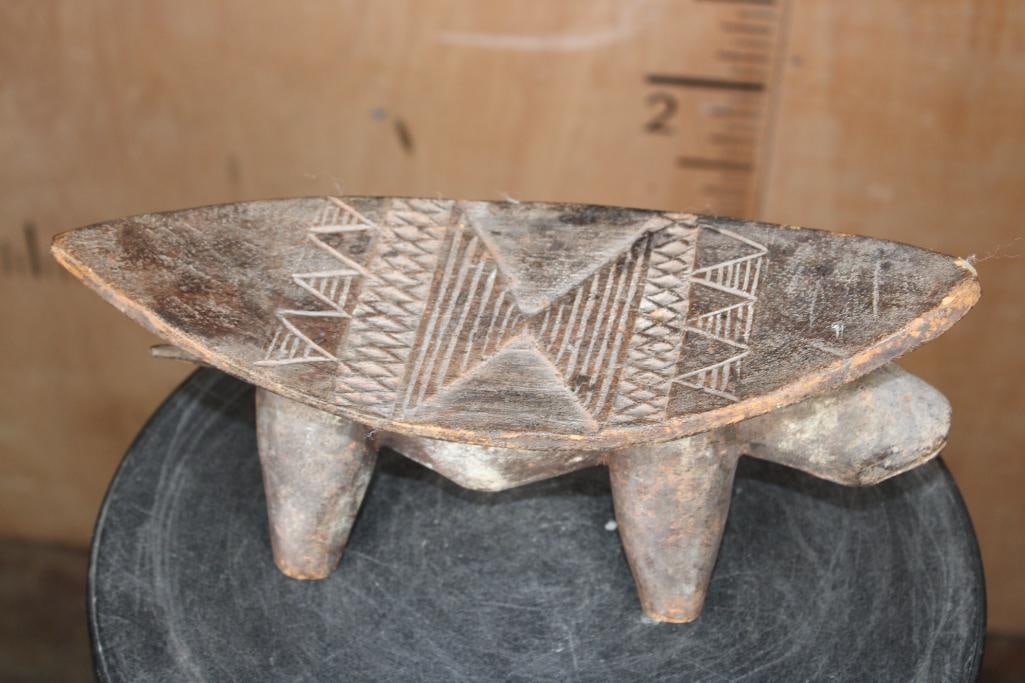 African Hand-carved Wooden HEADREST or "Pillow". - 2