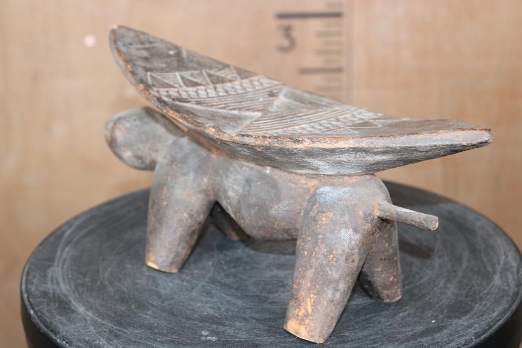 African Hand-carved Wooden HEADREST or "Pillow". - 4