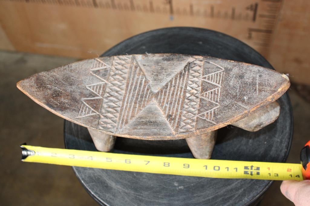 African Hand-carved Wooden HEADREST or "Pillow". - 5