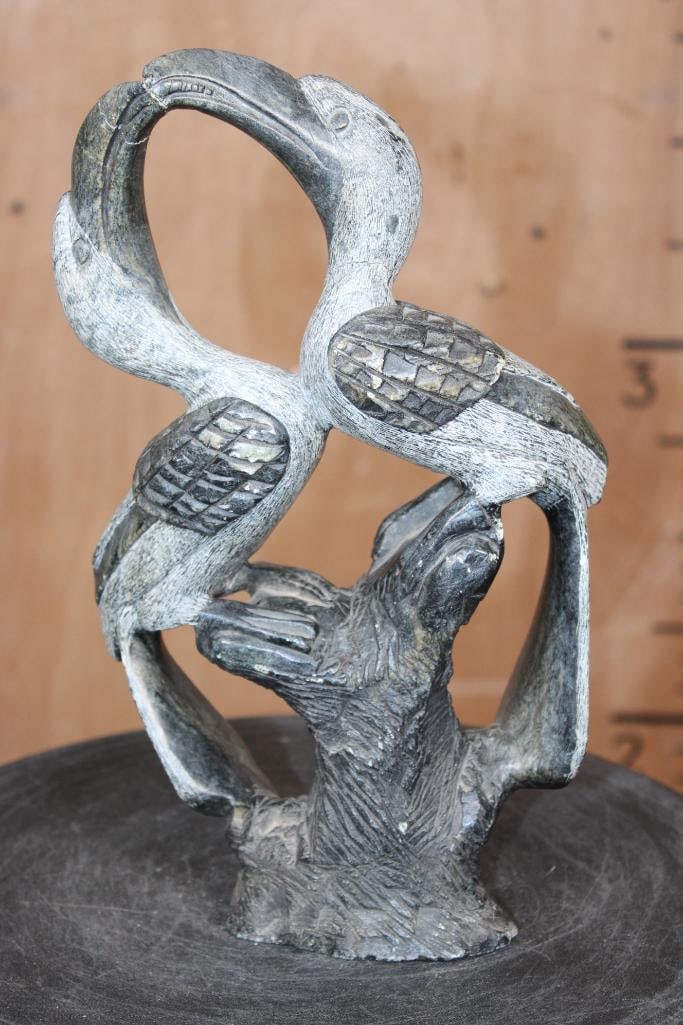 Hand-carved African Serpentine Stone SCULPTURE from Zimbabwe - 2