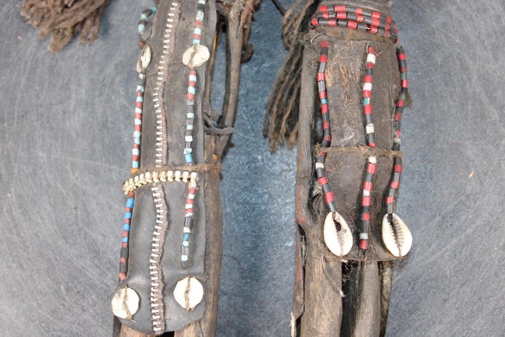 2 Hand-carved Wood Fertility DOLLS from the Turkana People of Africa - 3
