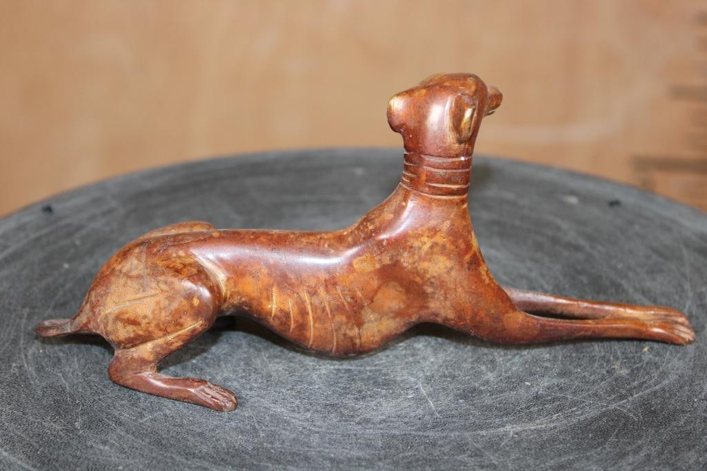 Small GREYHOUND or WHIPPET Dog Bronze SCULPTURE or French Paperweight - 4