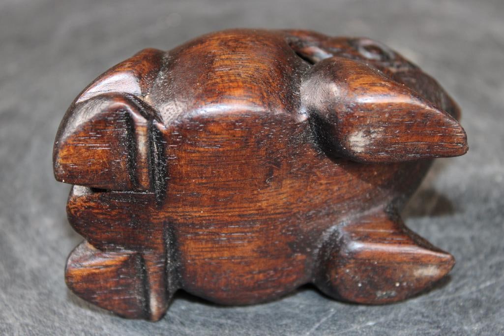 Hand-carved Wooden Frog GUIRO or Percussion Instrument - 7