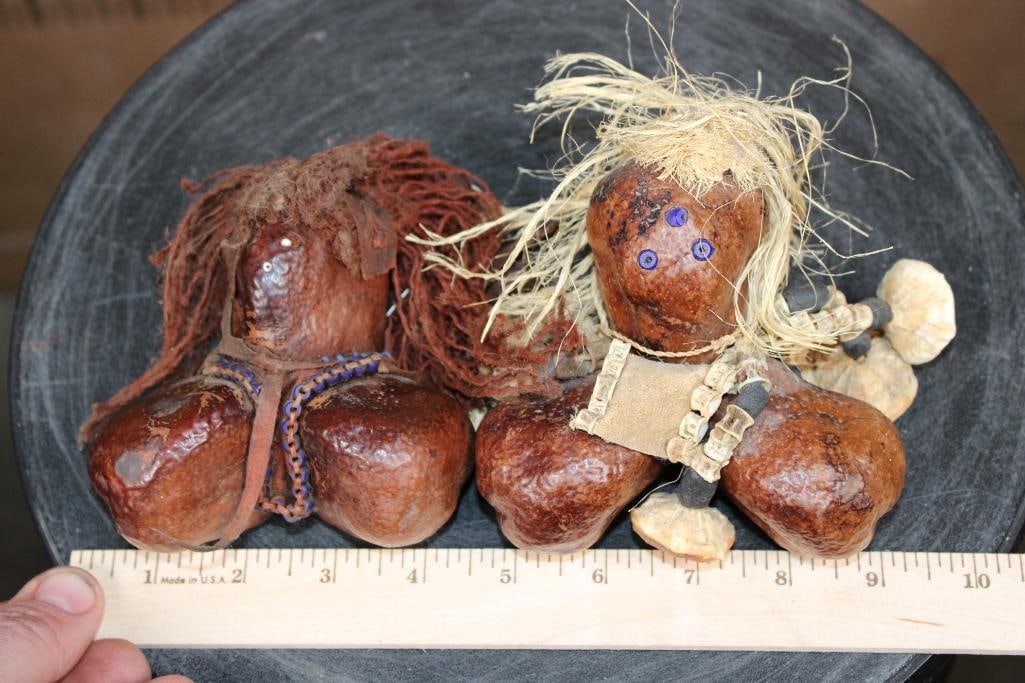 (2) Turkana Fertility DOLLS from Kenya with Salmon Vertebrae and Shells - 5