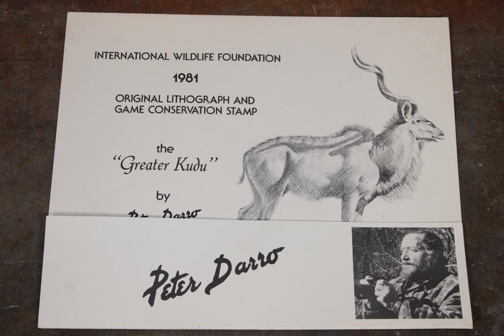 Signed Peter Darro Lithograph "Greater Kudu", Numbered #821/500 - 2